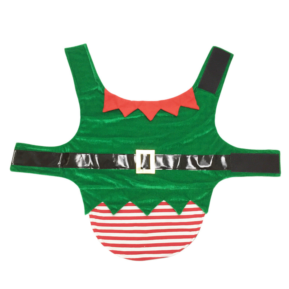 Green elf pet dog Christmas costume elf squad print front LumiqHome