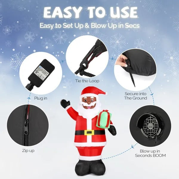 7 FT Lighted Christmas Inflatable Decoration, Inflatabl by LumiqHome – elegant led christmas décor in a cozy setting