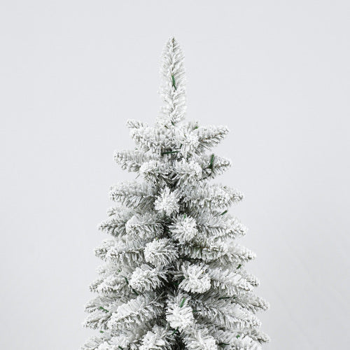 Snow Flocked Artificial Christmas Tree Set of 3 - 4ft 5ft 6ft Pre-Lit - LumiqHome