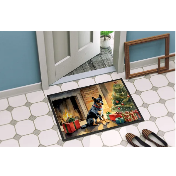 Australian Cattle Dog Christmas Doormat - 24x36 Non-Slip Washable - LumiqHome