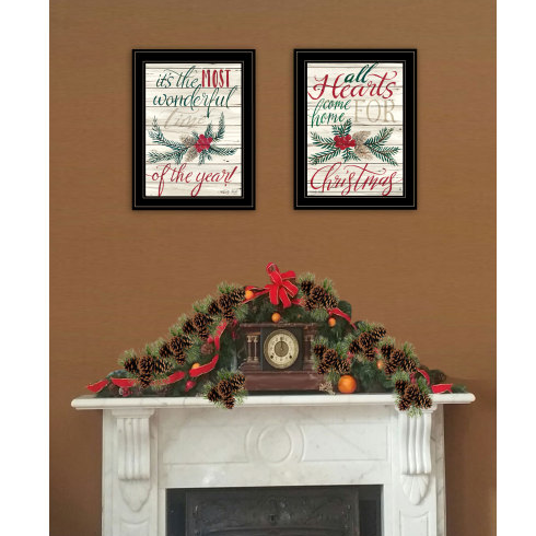 All Hearts Come Home For Christmas - 2-Piece Framed Wall Art - LumiqHome
