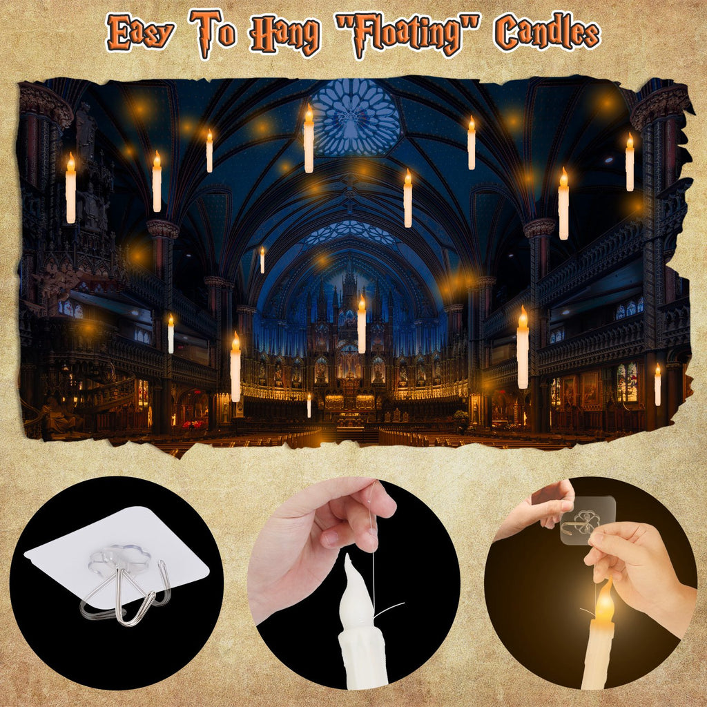 Flameless Floating Candles Set of 12 - LED Magic Hanging Candles with Remote - LumiqHome
