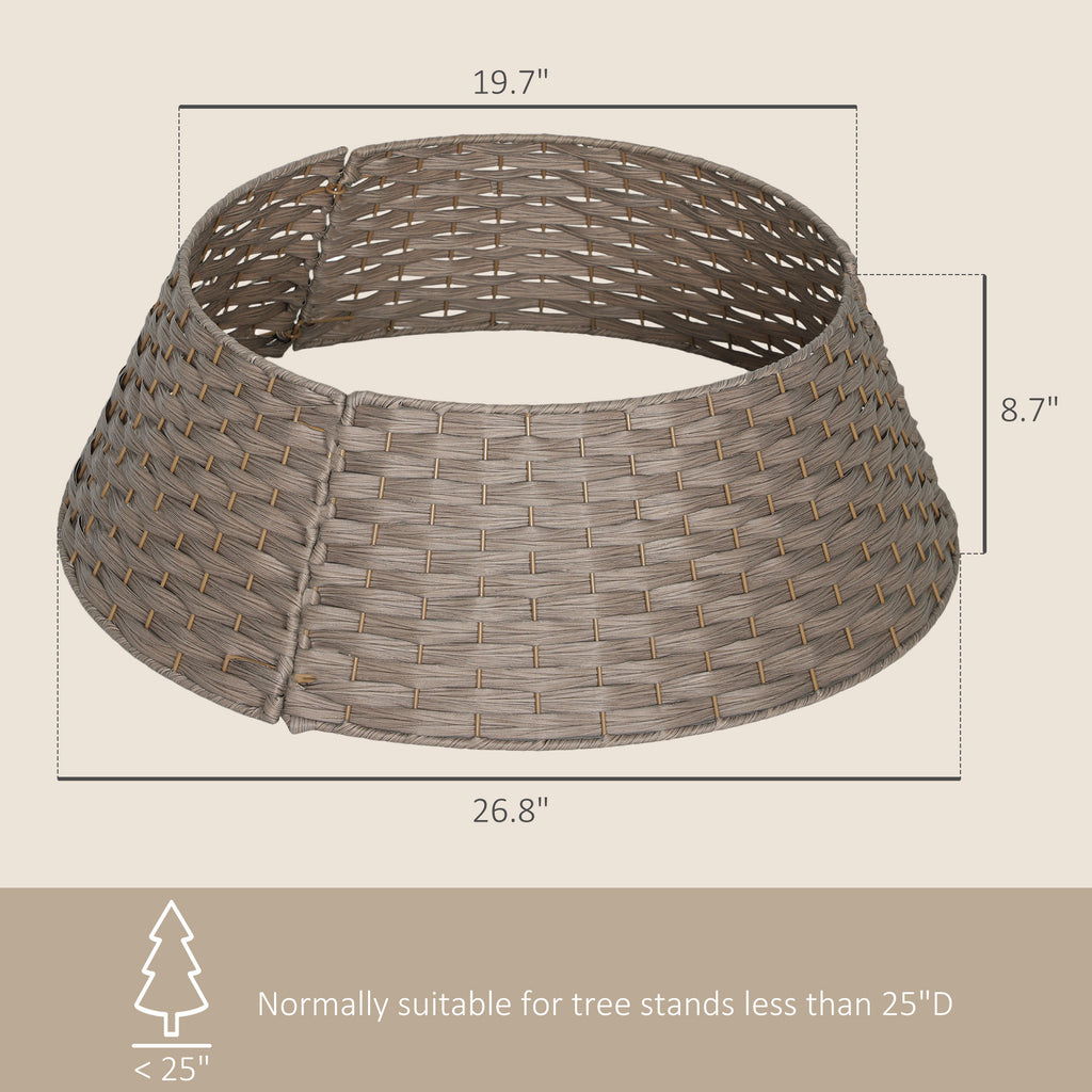 Rustic Christmas Tree Skirt – Rattan Stand Base Cover