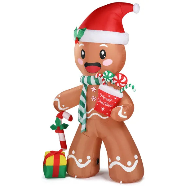 7.9ft LED Inflatable Gingerbread Man - Outdoor Yard Christmas Decoration - LumiqHome