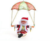 Electric Santa Claus climbing ladder parachute ornament LumiqHome