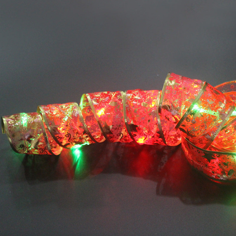 LED Lights Hot Stamping Double-layer Ribbon Christmas D by LumiqHome – elegant led christmas décor in a cozy setting