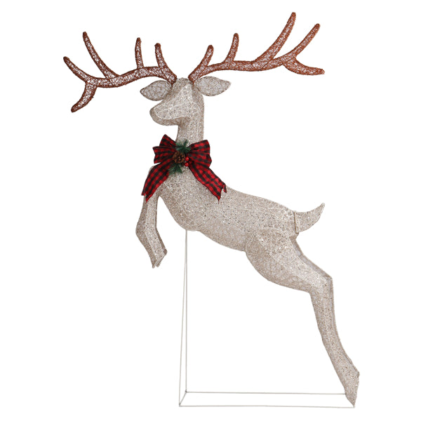 5ft Pre-Lit Jumping Reindeer Christmas Decoration - Warm White LED - LumiqHome