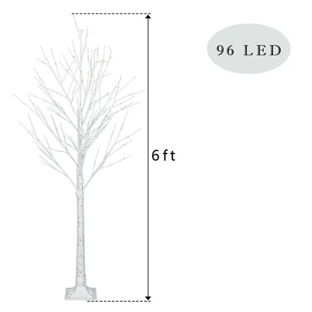 6ft LED Lighted Birch Tree - 96 Lights Indoor & Outdoor - LumiqHome