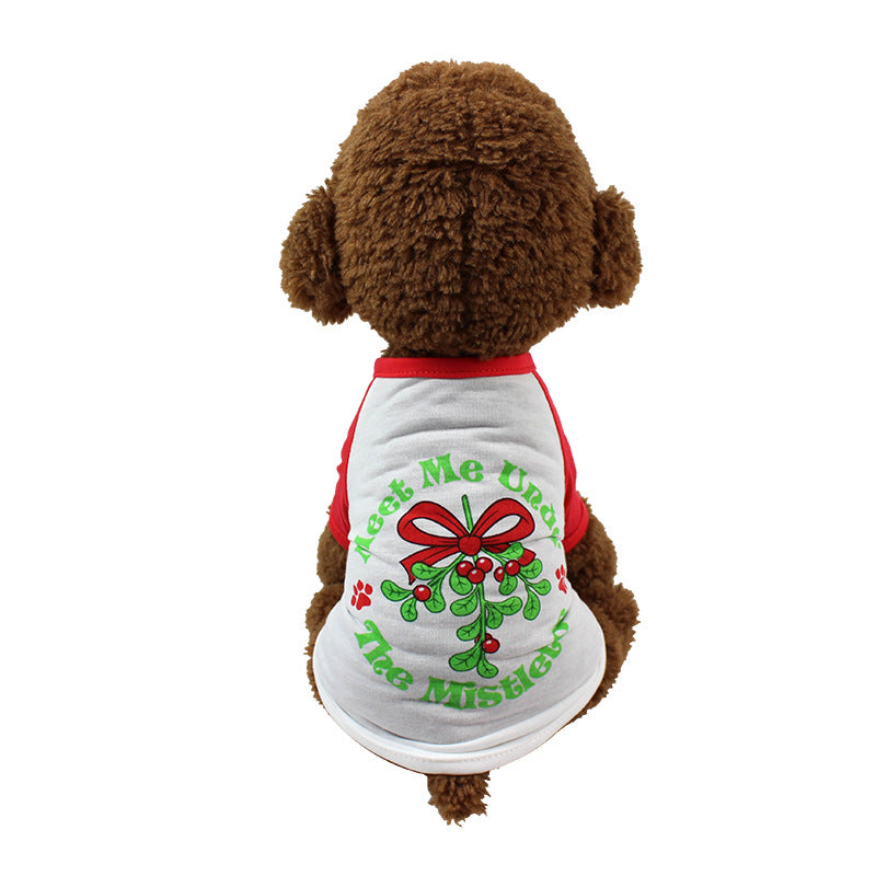 Dog Christmas costume sweatshirt white vest small dog LumiqHome
