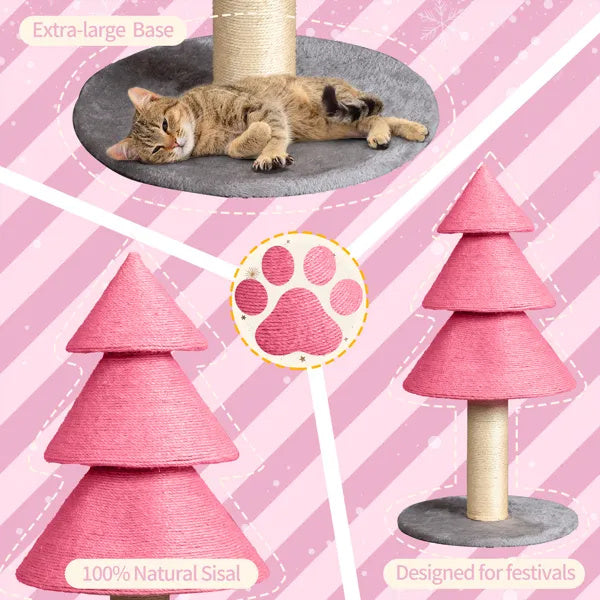 31.5in Christmas Tree Cat Scratcher, Cat Scratching Pos by LumiqHome – elegant holiday home décor in a cozy setting