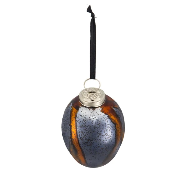 Egg-Shaped Glass Christmas Ball Ornaments Set of 6 - Hanging Tree Decorations - LumiqHome