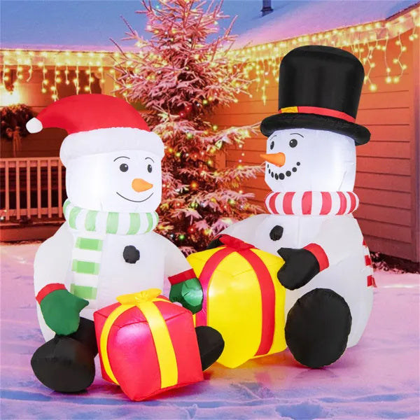 5 Feet Snowman Christmas Inflatables With Gift Boxes by LumiqHome – elegant led christmas décor in a cozy setting