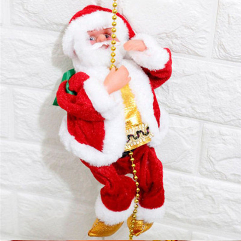 Electric Santa Claus climbing ladder standing figurine – Christmas toy LumiqHome