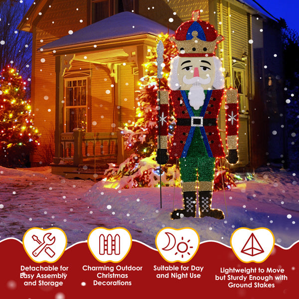 Nutcracker Soldier 2D LED Christmas Light - 168cm Warm White - LumiqHome