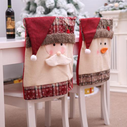 Christmas dining chairs set with Santa Hat design by LumiqHome – festive holiday table decor