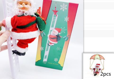 Electric Santa Claus climbing ladder 2-pack side packaging LumiqHome