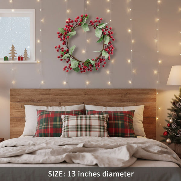 3PCS Set Christmas Door Wreath With Pine Cones & Greene – LumiqHome