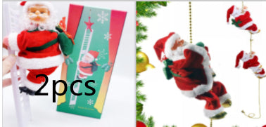 Electric Santa Claus climbing ladder 2-pack angled packaging LumiqHome