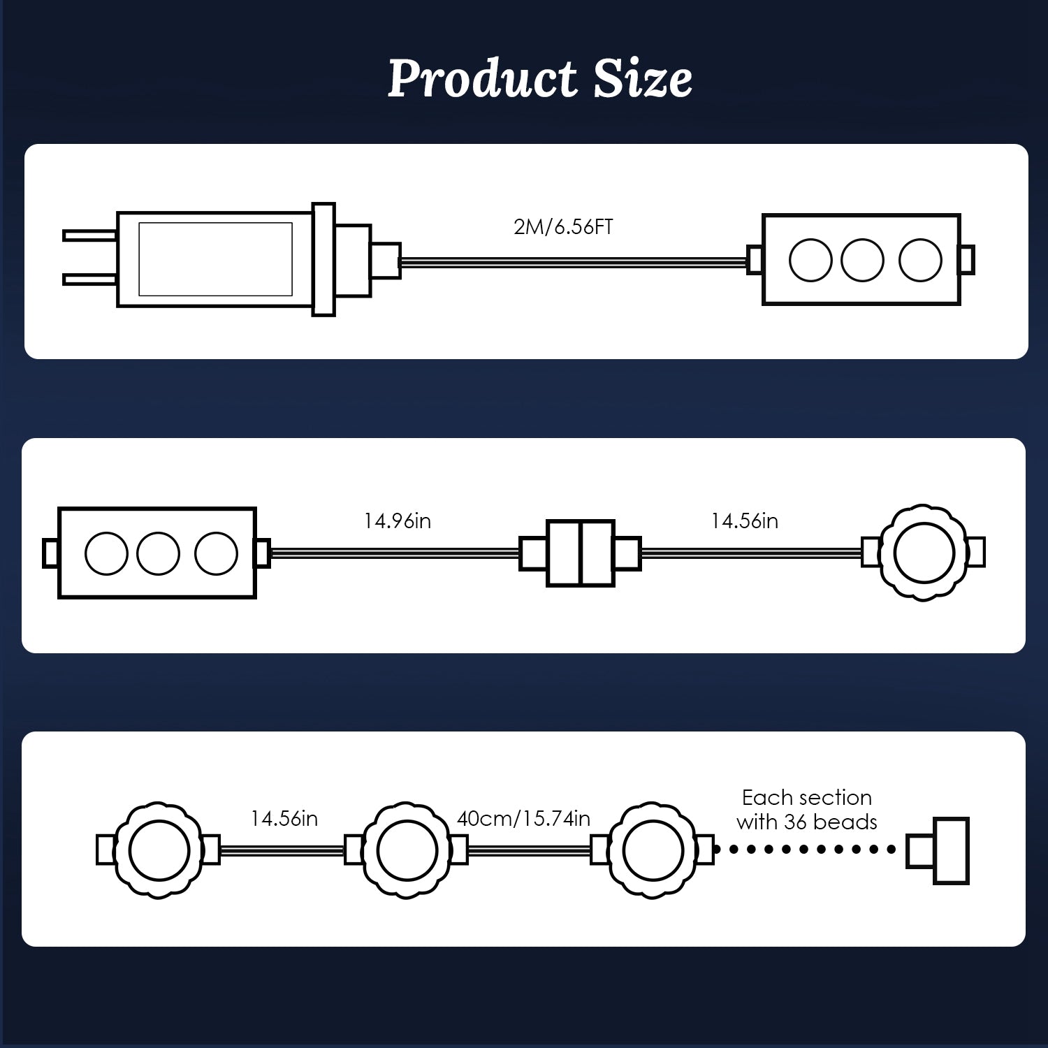 101FT Length Permanent Outdoor Lights With 72Pcs RGB Be – LumiqHome