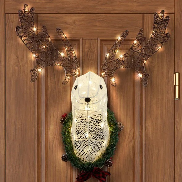 Lighted Christmas Wall Decor Reindeer Head, 39 Pre-lit by LumiqHome – elegant led christmas décor in a cozy setting