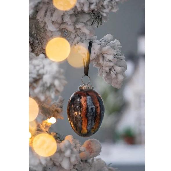 3 X 3 X 4.3 Egg Christmas Ball Ornament, Glass Decorati by LumiqHome – elegant holiday home décor in a cozy setting