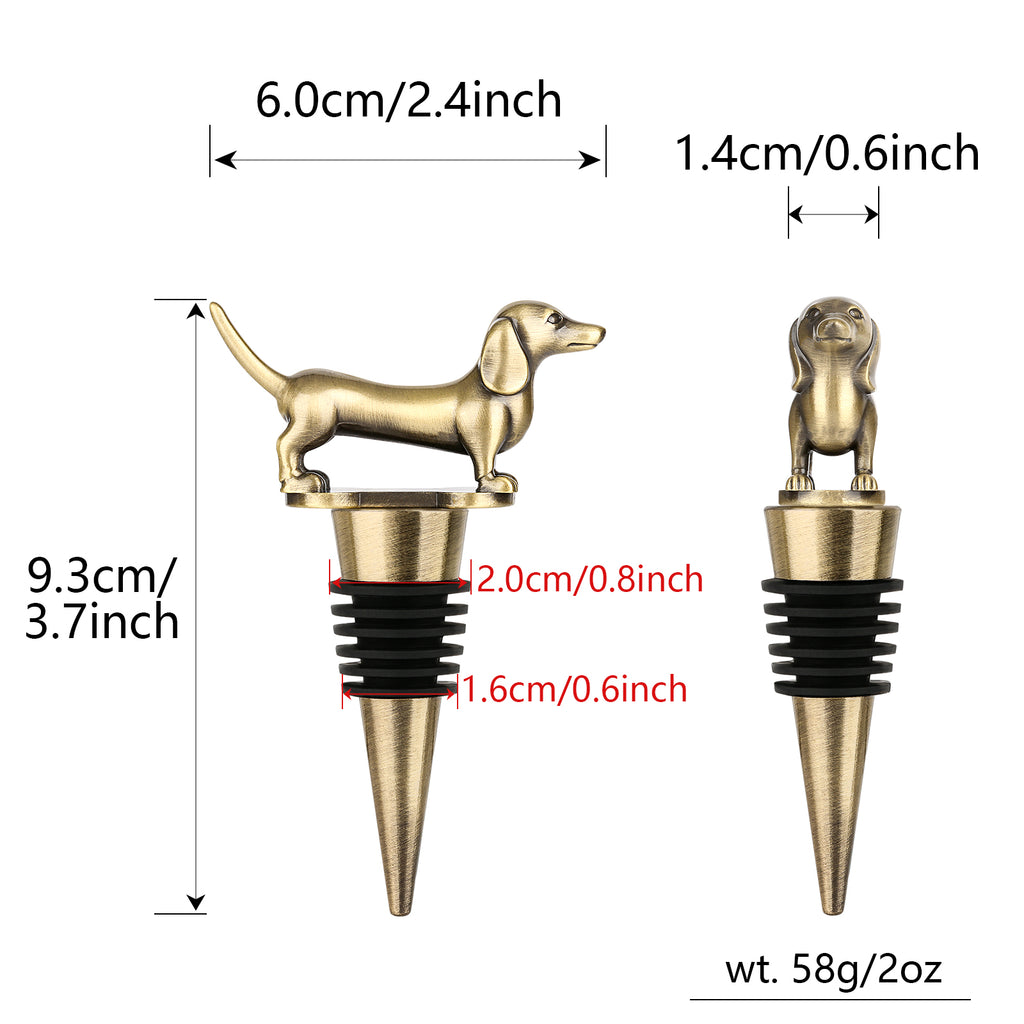 Dachshund Wine Stopper – Luxury Animal Decor Gift – LumiqHome
