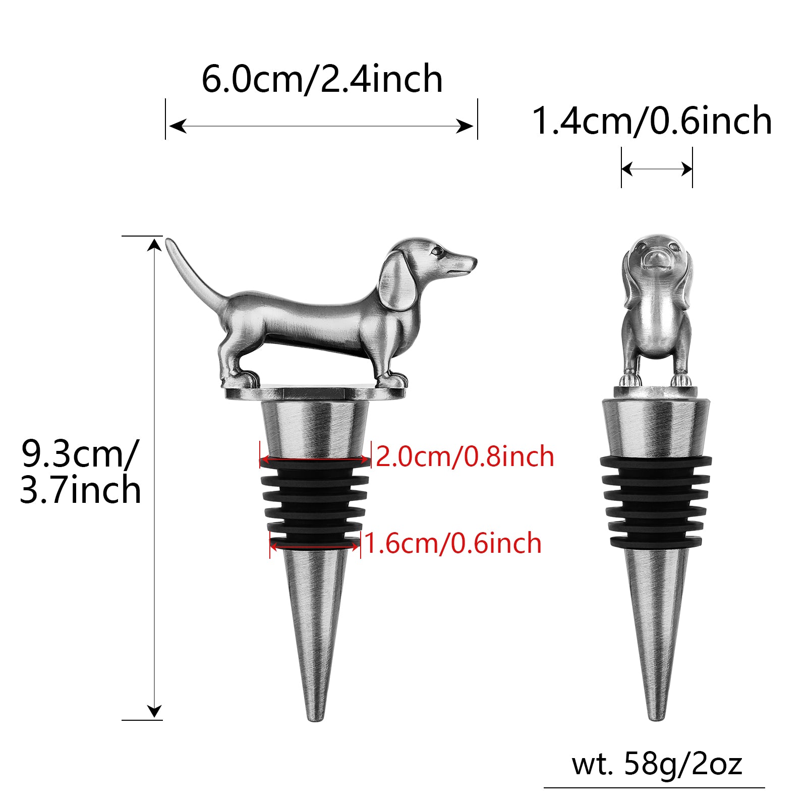 Dachshund Wine Stopper – Luxury Animal Decor Gift – LumiqHome