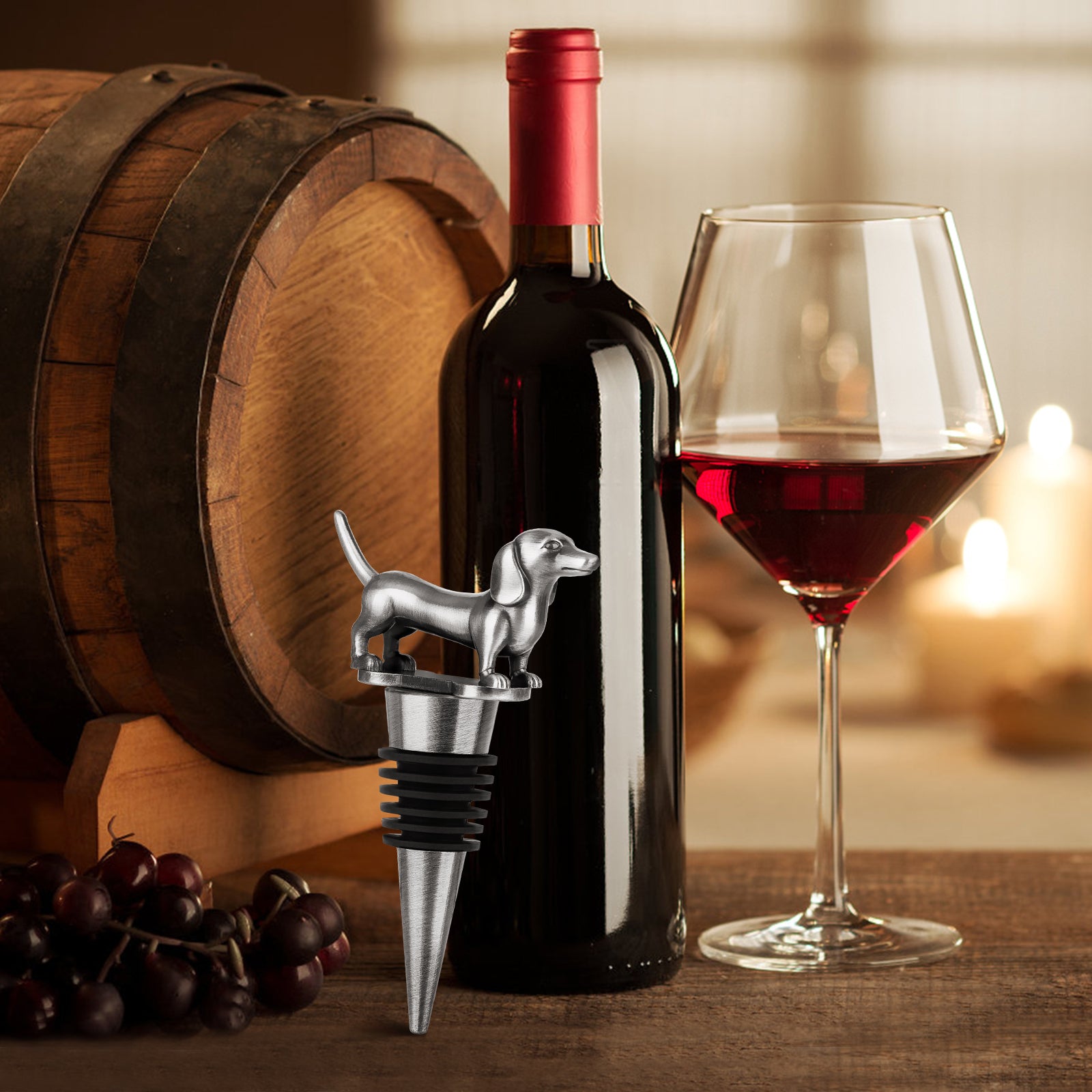 Dachshund Wine Stopper – Luxury Animal Decor Gift – LumiqHome
