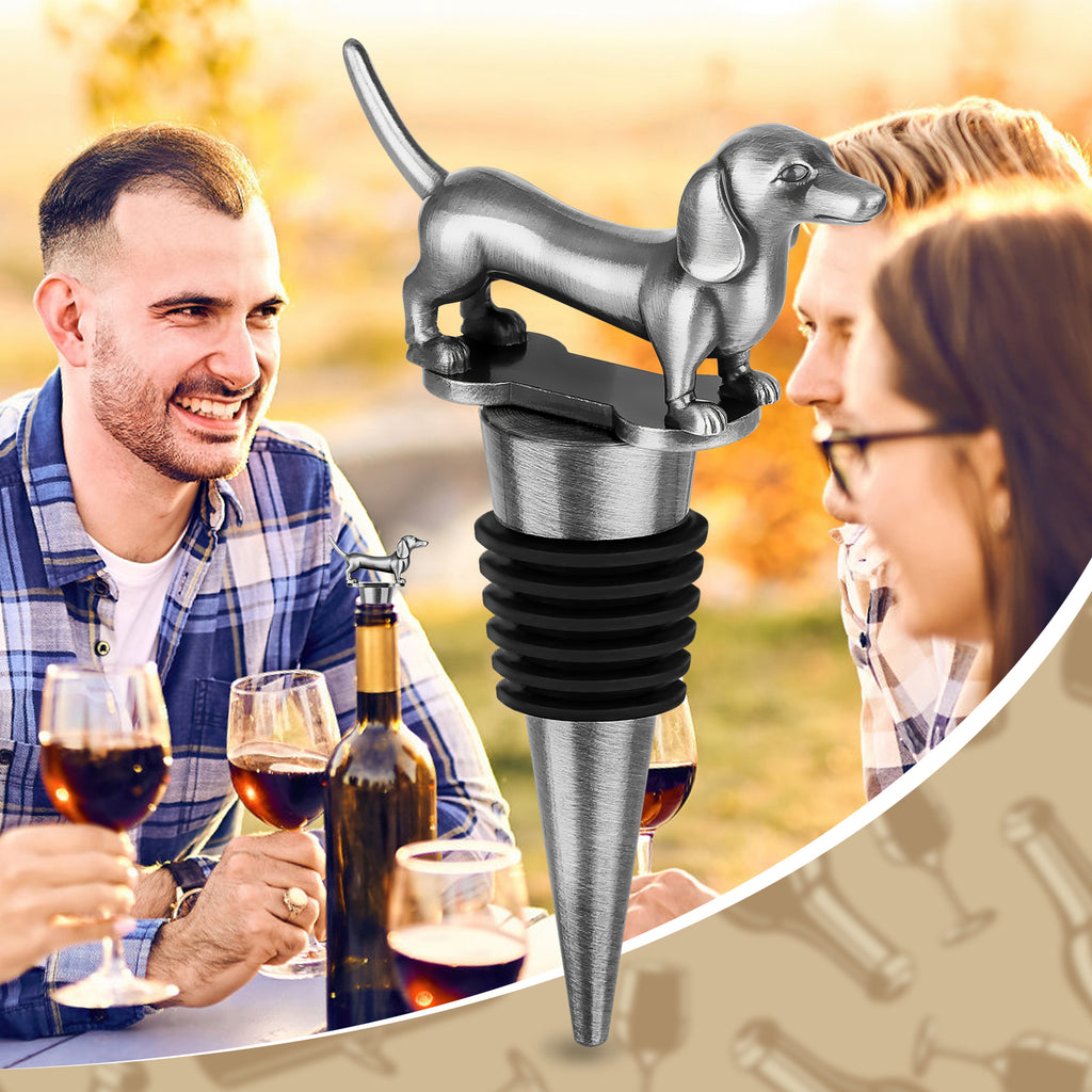 Dachshund Wine Stopper – Luxury Animal Decor Gift – LumiqHome
