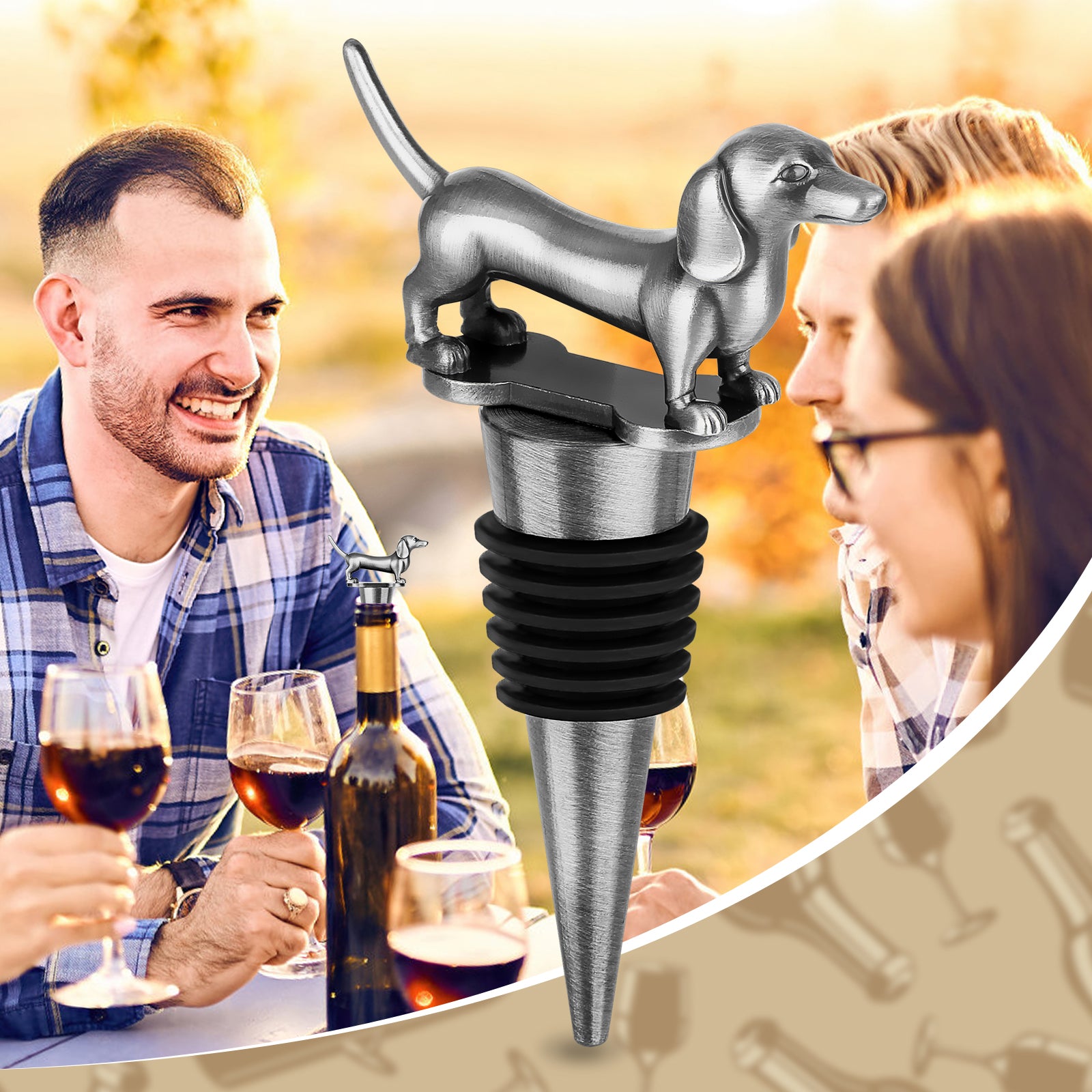 Dachshund Wine Stopper – Luxury Animal Decor Gift – LumiqHome