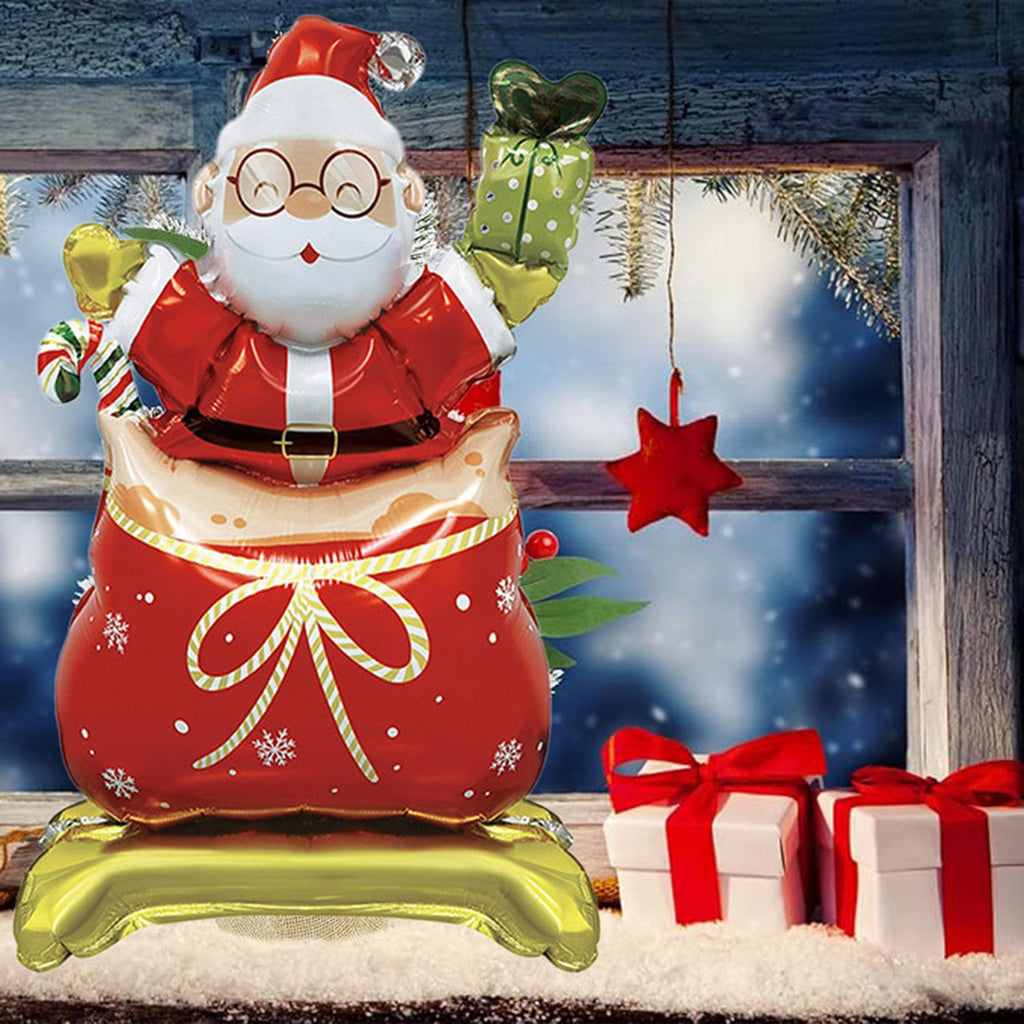 Christmas Foil Balloons Set of 8 - Santa Snowman Gingerbread Tree 3D - LumiqHome