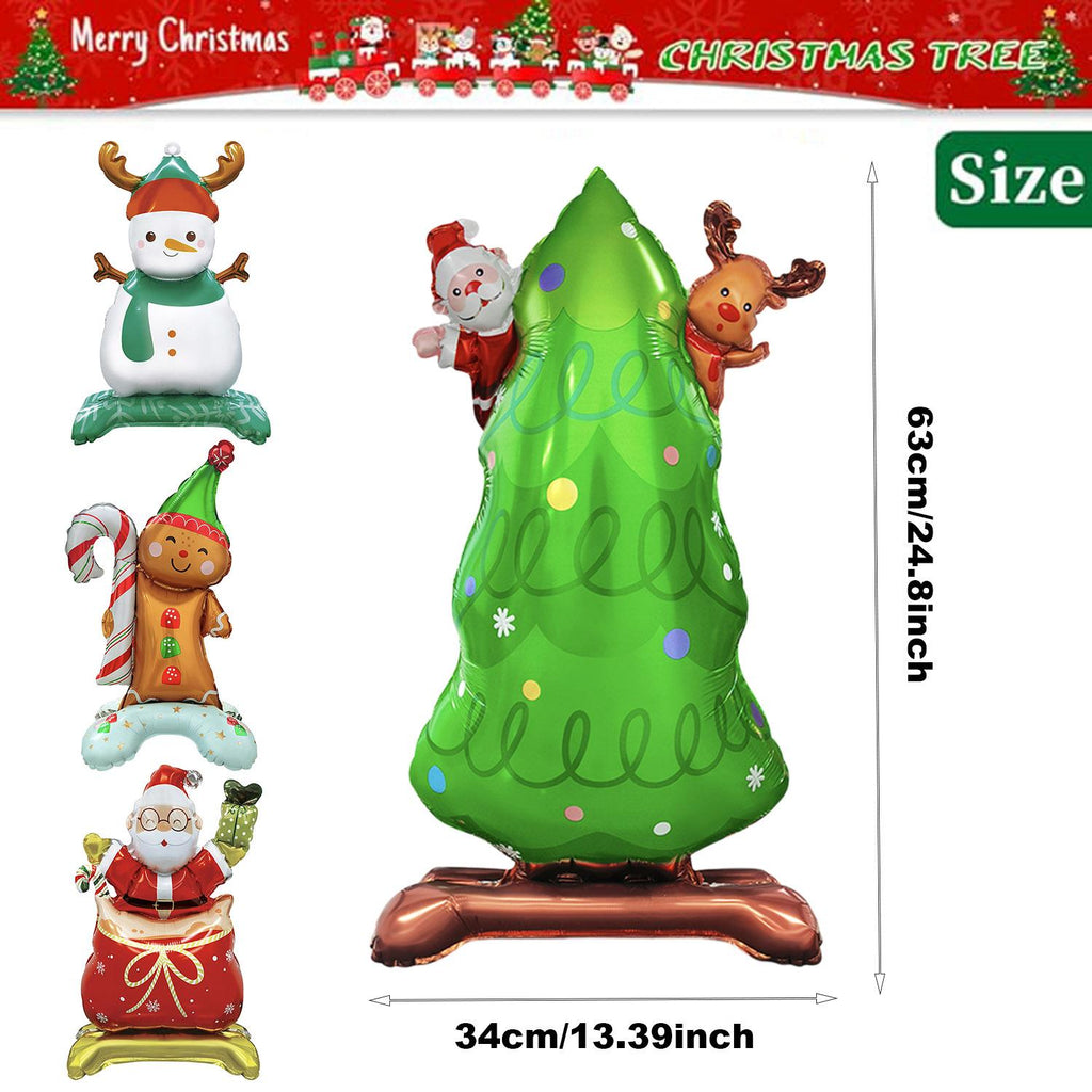 Christmas Foil Balloons Set of 8 - Santa Snowman Gingerbread Tree 3D - LumiqHome