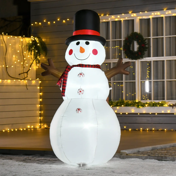6ft LED Inflatable Snowman - Outdoor Christmas Yard Decoration - LumiqHome