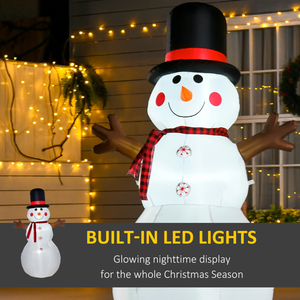 6ft LED Inflatable Snowman - Outdoor Christmas Yard Decoration - LumiqHome