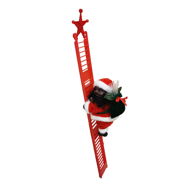 Electric Santa Claus climbing ladder side view – festive holiday decor LumiqHome