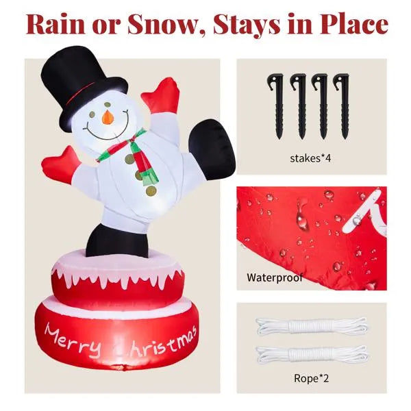 4.8ft LED Inflatable Rotating Snowman with Motor - Outdoor Yard Decor - LumiqHome
