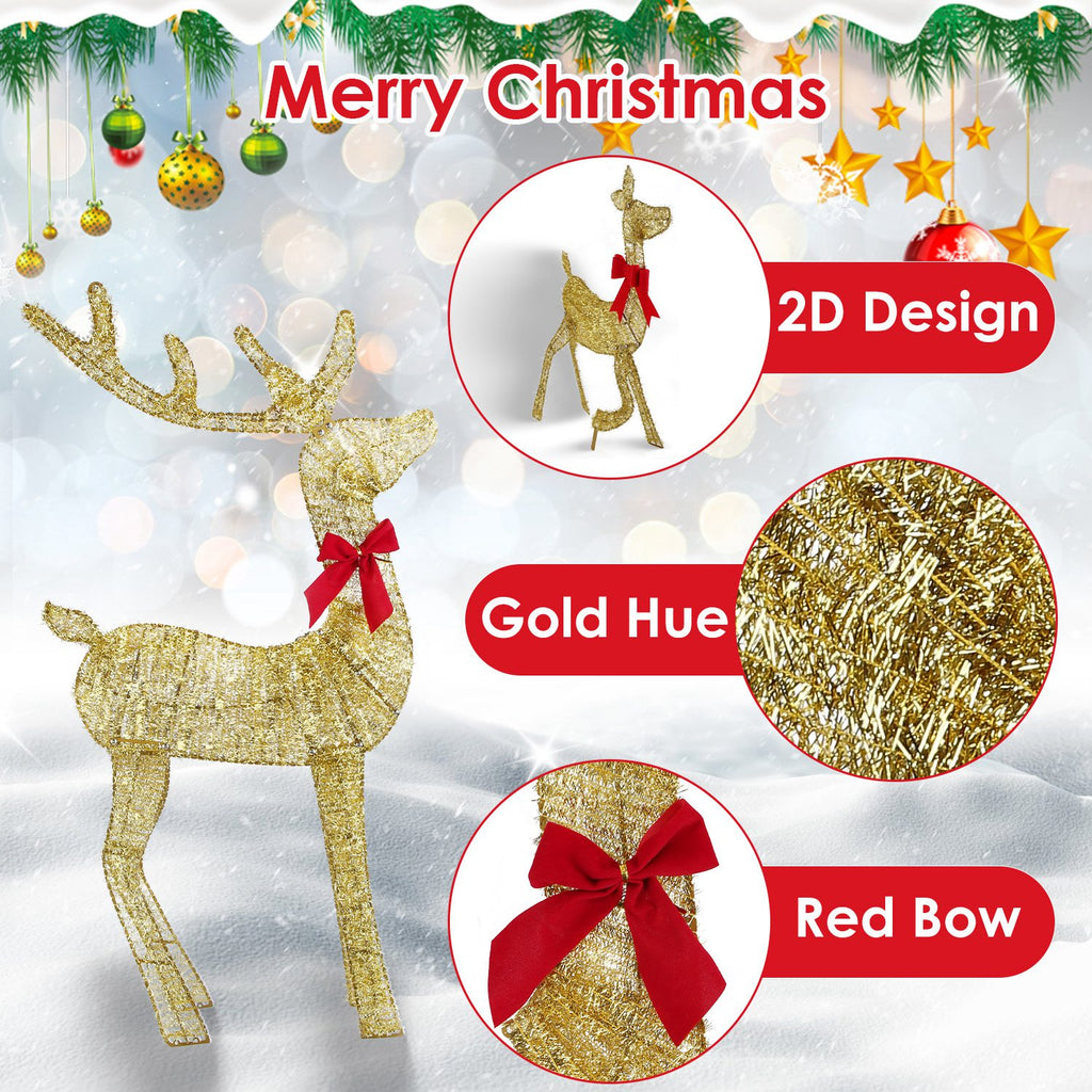 2D Lighted Christmas Deer Family Set of 3 - Buck, Doe & Fawn 8 Lighting Modes - LumiqHome