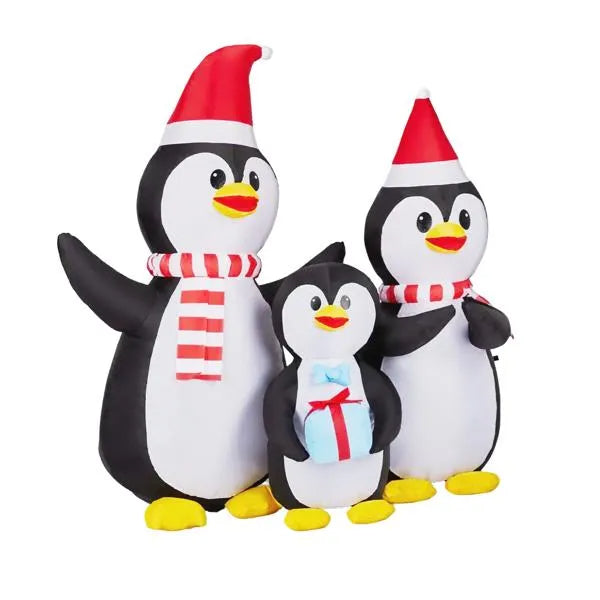 6ft LED Inflatable Penguin Family - Outdoor Yard Christmas Decoration - LumiqHome