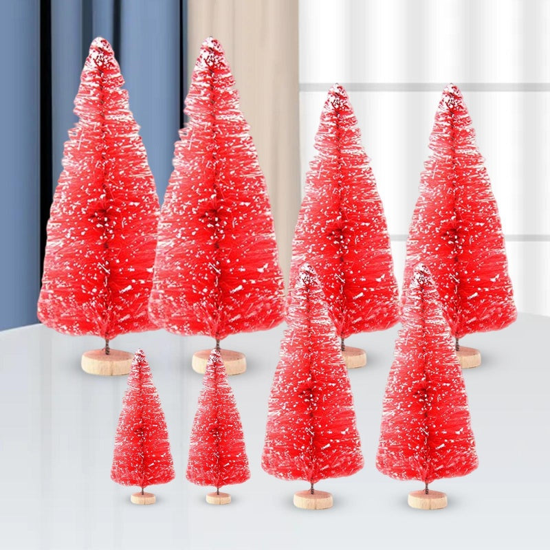 8 Pieces Mini Artificial Christmas Trees For Fairy Gard by LumiqHome – elegant holiday home décor in a cozy setting