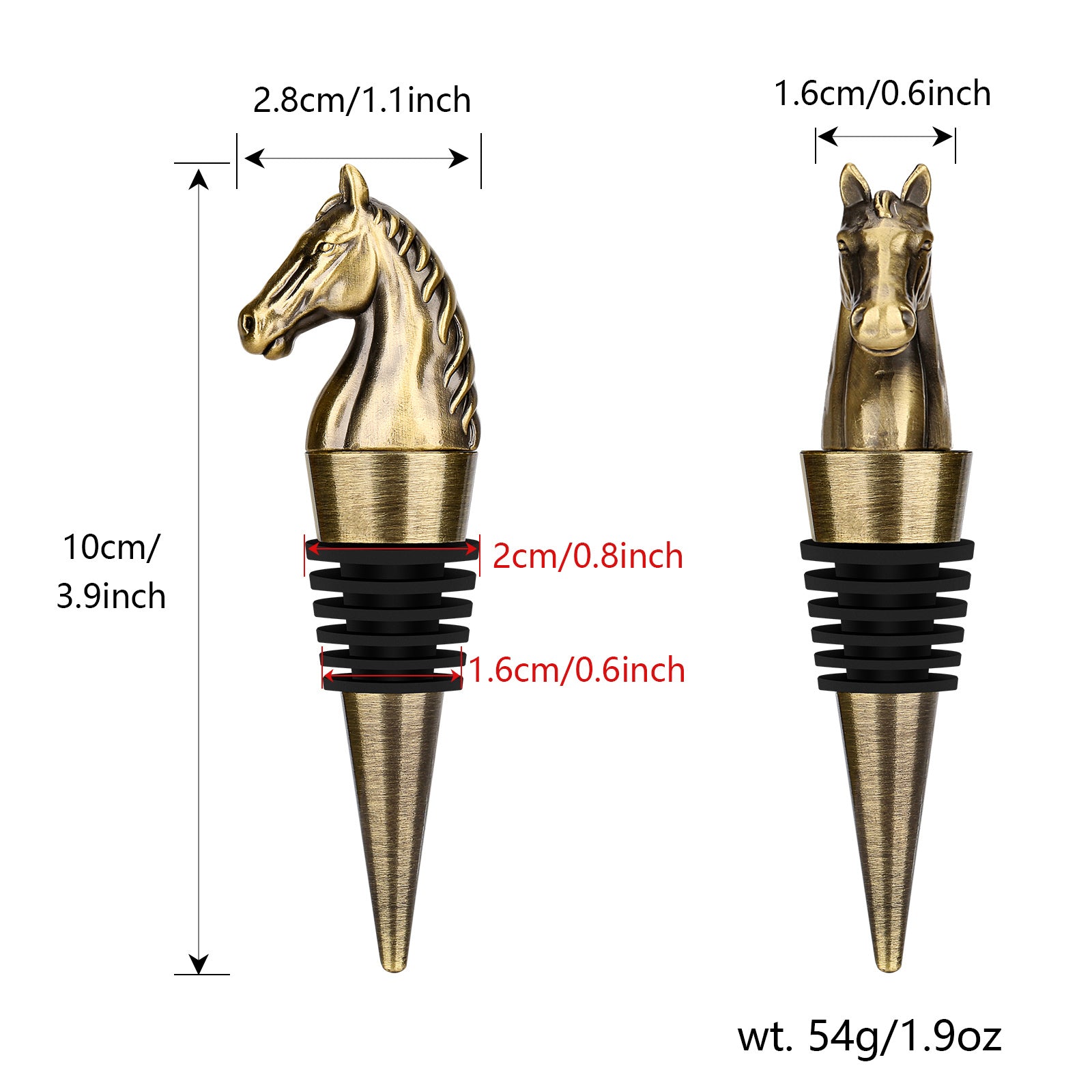 Horse head wine stopper design showcasing elegant details and functionality for wine bottle decor.