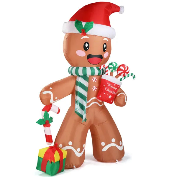 7.9ft LED Inflatable Gingerbread Man - Outdoor Yard Christmas Decoration - LumiqHome