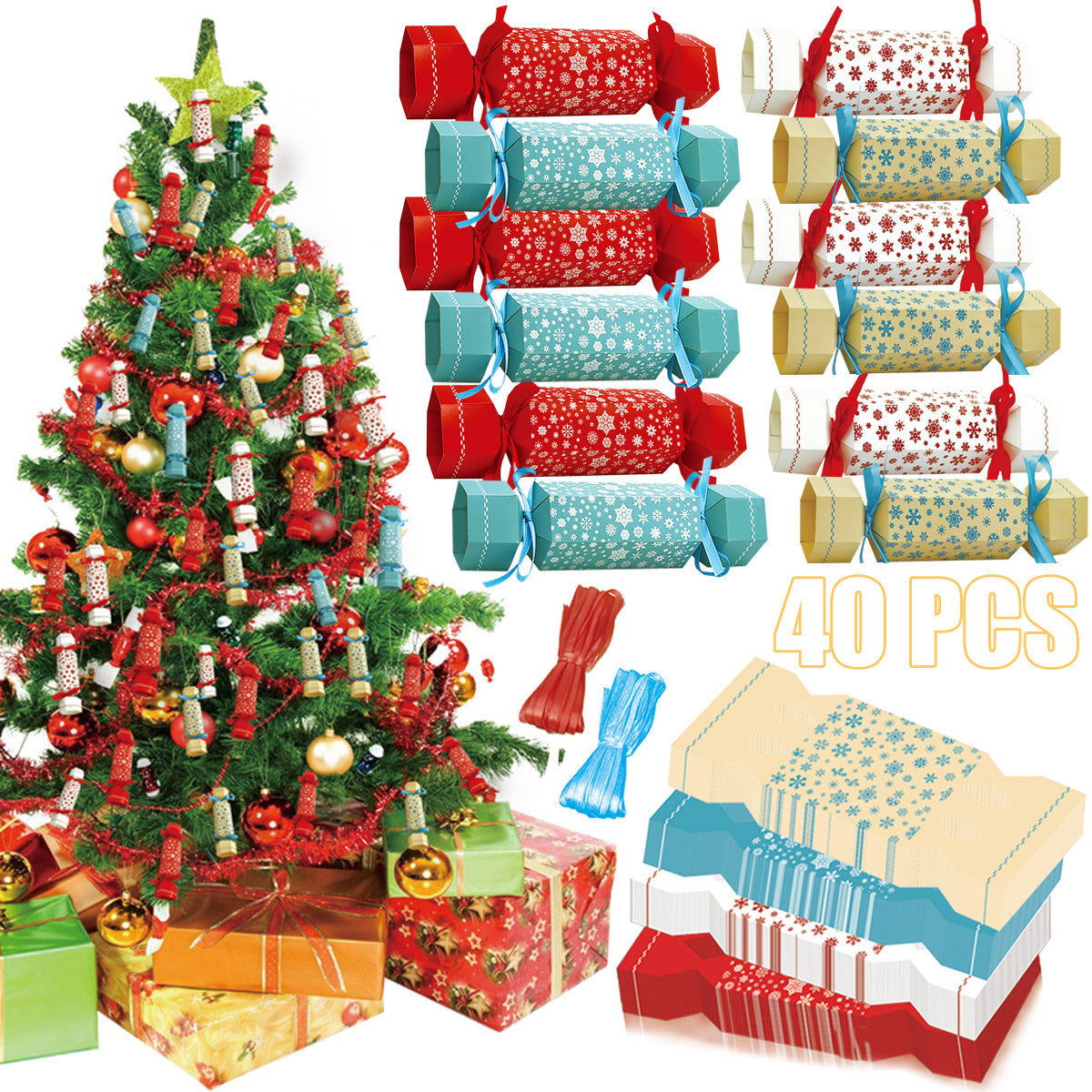40 Christmas Gift Boxes by LumiqHome – elegant holiday home décor in a cozy setting