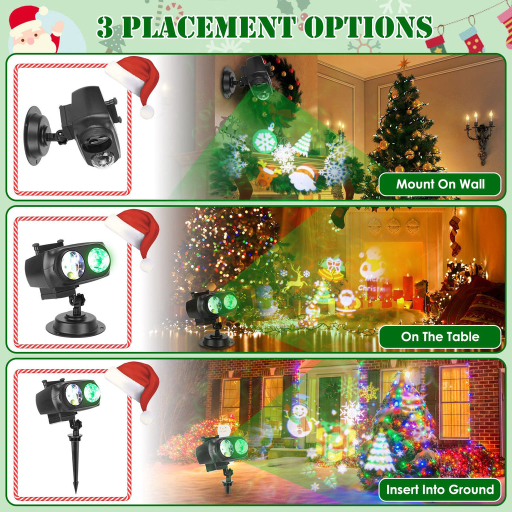 2-in-1 Holiday Projector Light – Indoor & Outdoor Projection Lamp – LumiqHome