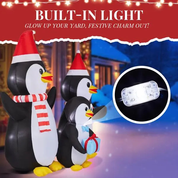 6ft LED Inflatable Penguin Family - Outdoor Yard Christmas Decoration - LumiqHome