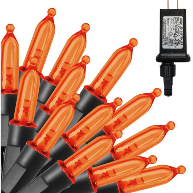 Orange Halloween Mini String Lights - 300 LED 99ft Fairy Lights - LumiqHome