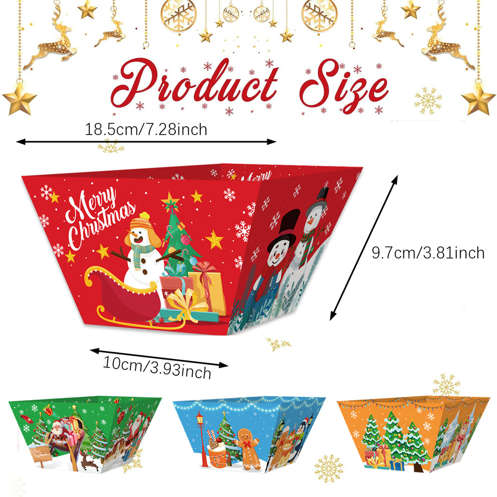 Christmas Paper Food Trays Set of 12 - Festive Party Serving Trays - LumiqHome