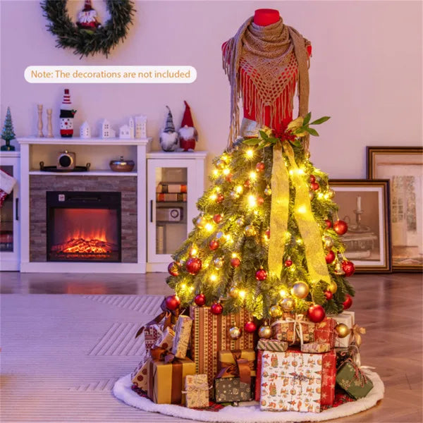 5 FT Pre-lit Mannequin Artificial Christmas Tree Dress – LumiqHome