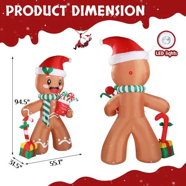 7.9 FT Lighted Christmas Inflatable Decoration, Inflata by LumiqHome – elegant led christmas décor in a cozy setting