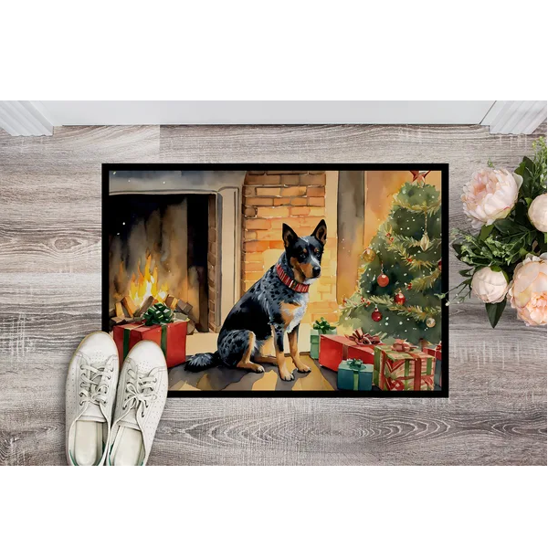 Australian Cattle Dog Christmas Doormat - 24x36 Non-Slip Washable - LumiqHome