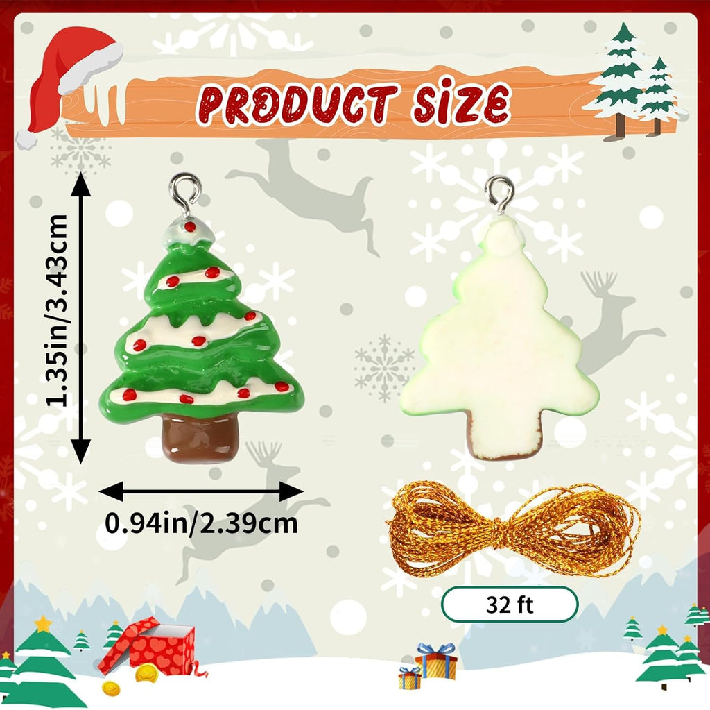 Mini Resin Christmas Tree Ornaments Set of 36 - Hanging Figurines & Charms - LumiqHome